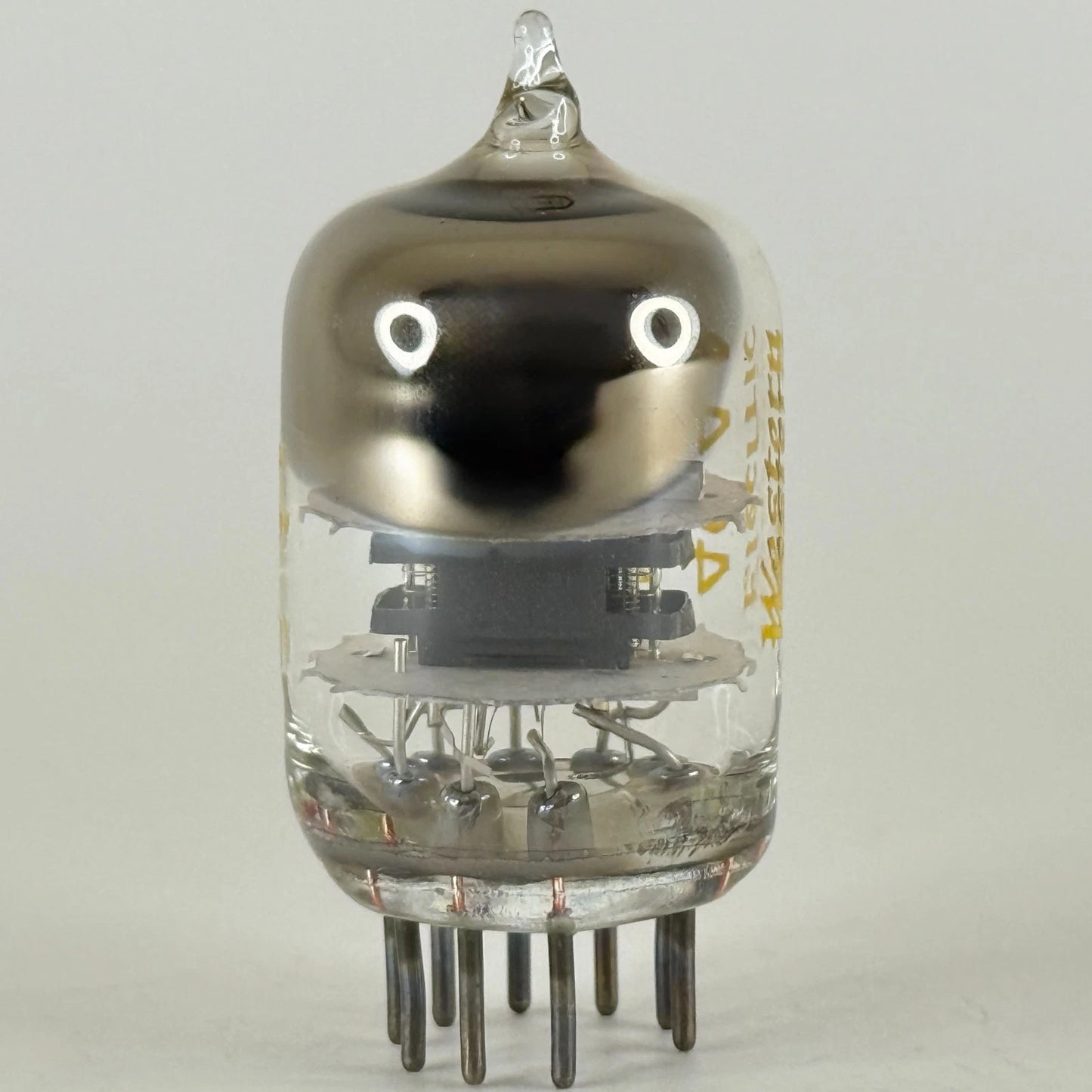 (1) Tested 1970 Western Electric 404A Tube Black Plates Square Halo Code 7039