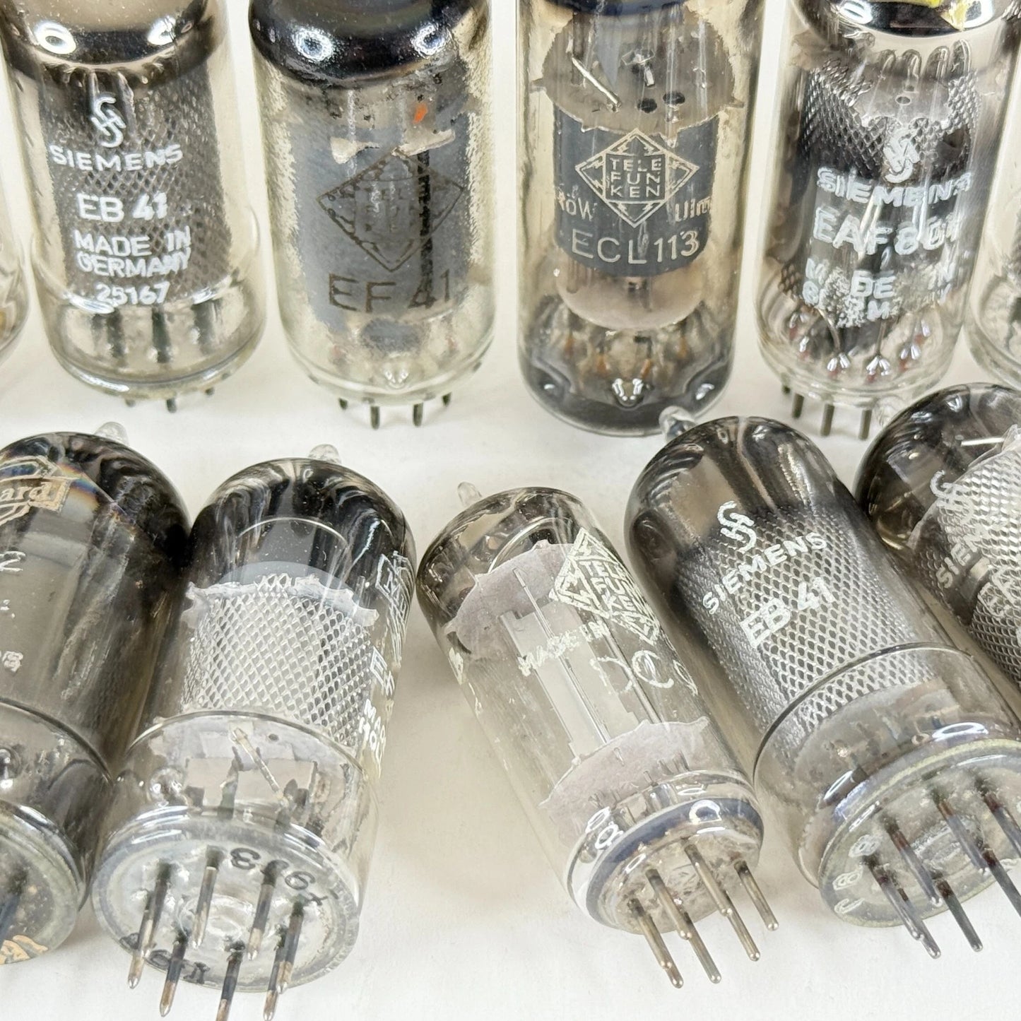Lot of (17) UNTESTED Tubes Valves Telefunken Tubes Mullard Tubes Philips & More