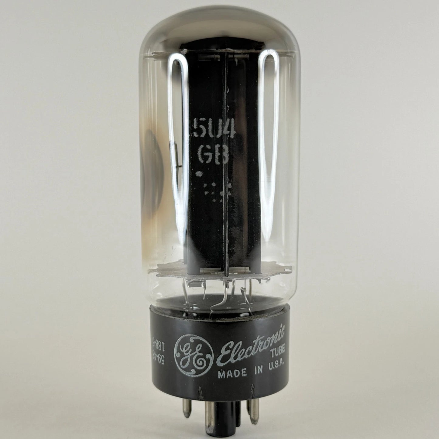 (1) Tested GE 5U4GB Tube Smooth Black Plates Side D Getter Code 59-48 5U4 GB