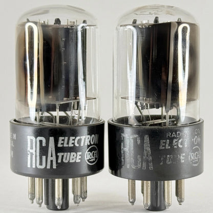 Tested Matched Pair RCA 6SN7GTB Tubes & Boxes Black Plates Codes LM 57-22 6SN7GT