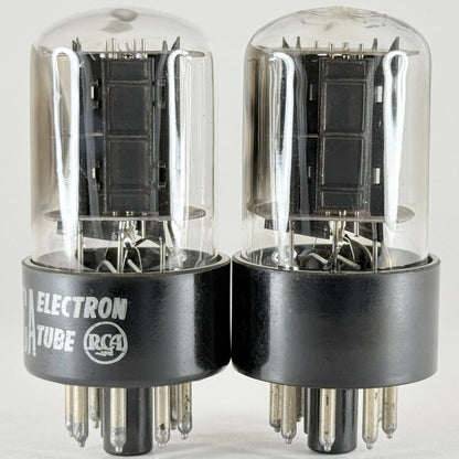 Tested Matched Pair RCA 6SN7GTB Tubes & Boxes Black Plates Codes LM 57-22 6SN7GT
