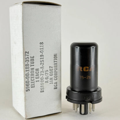 (1) Tested 1975 JAN RCA 6SG7 Tube with Box Date Code 75-26 RCA 6SG7 Pentode Tube