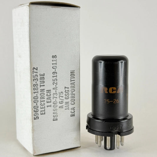(1) Tested 1975 JAN RCA 6SG7 Tube with Box Date Code 75-26 RCA 6SG7 Pentode Tube