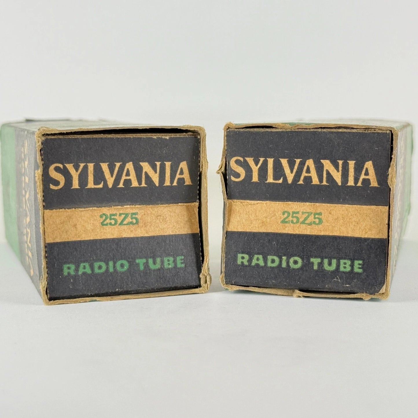 Tested Matched Pair Balanced 1956 Sylvania 25Z5 Tubes Boxes Codes 6-39 Rectifier
