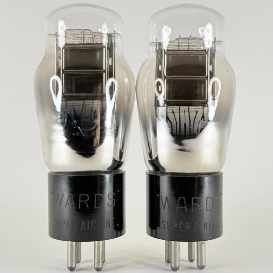 Tested Matched Pair Wards Super Airline 12A Tubes Engraved Bases Codes R and I