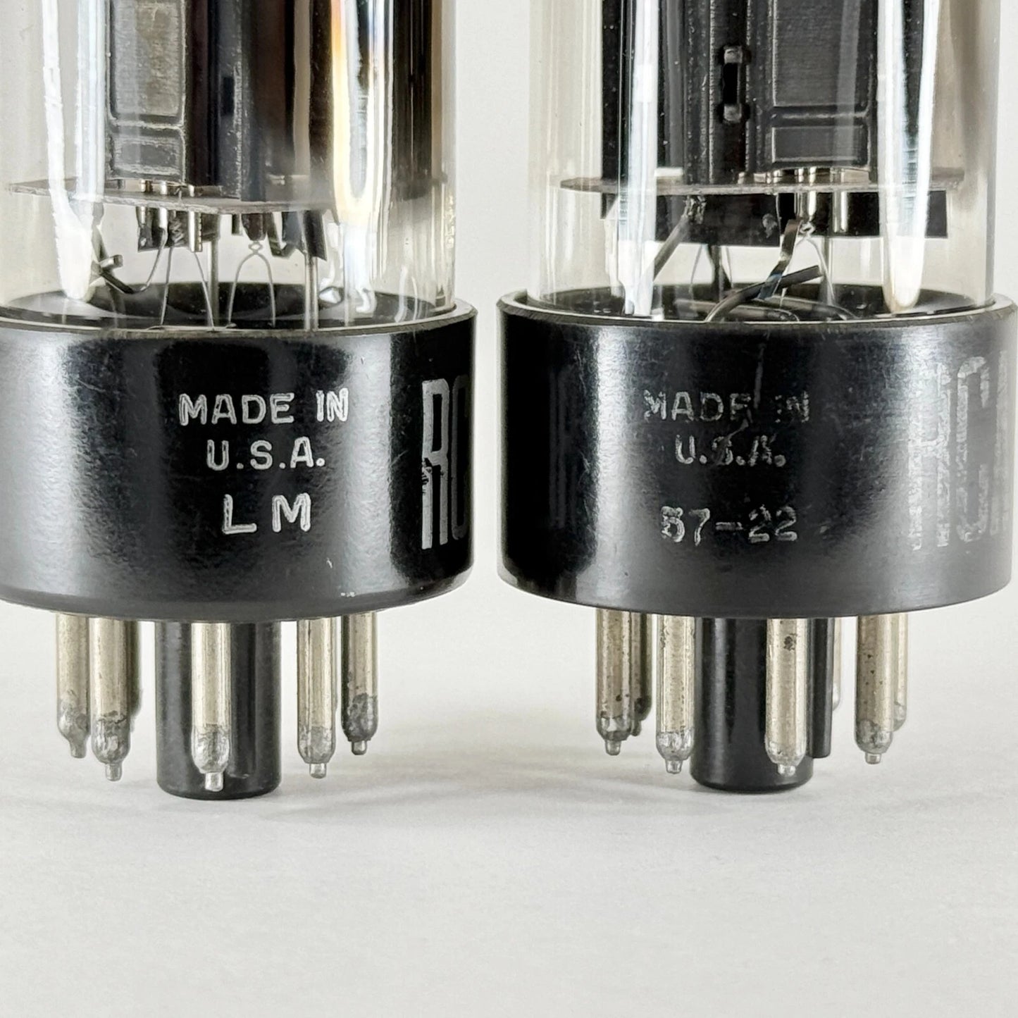 Tested Matched Pair RCA 6SN7GTB Tubes & Boxes Black Plates Codes LM 57-22 6SN7GT