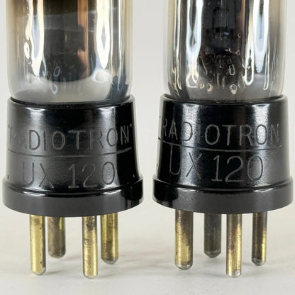 Tested Balanced Matched Pair RCA Radiotron UX-120 Tubes Type 20 UX 120 Tubes (f)