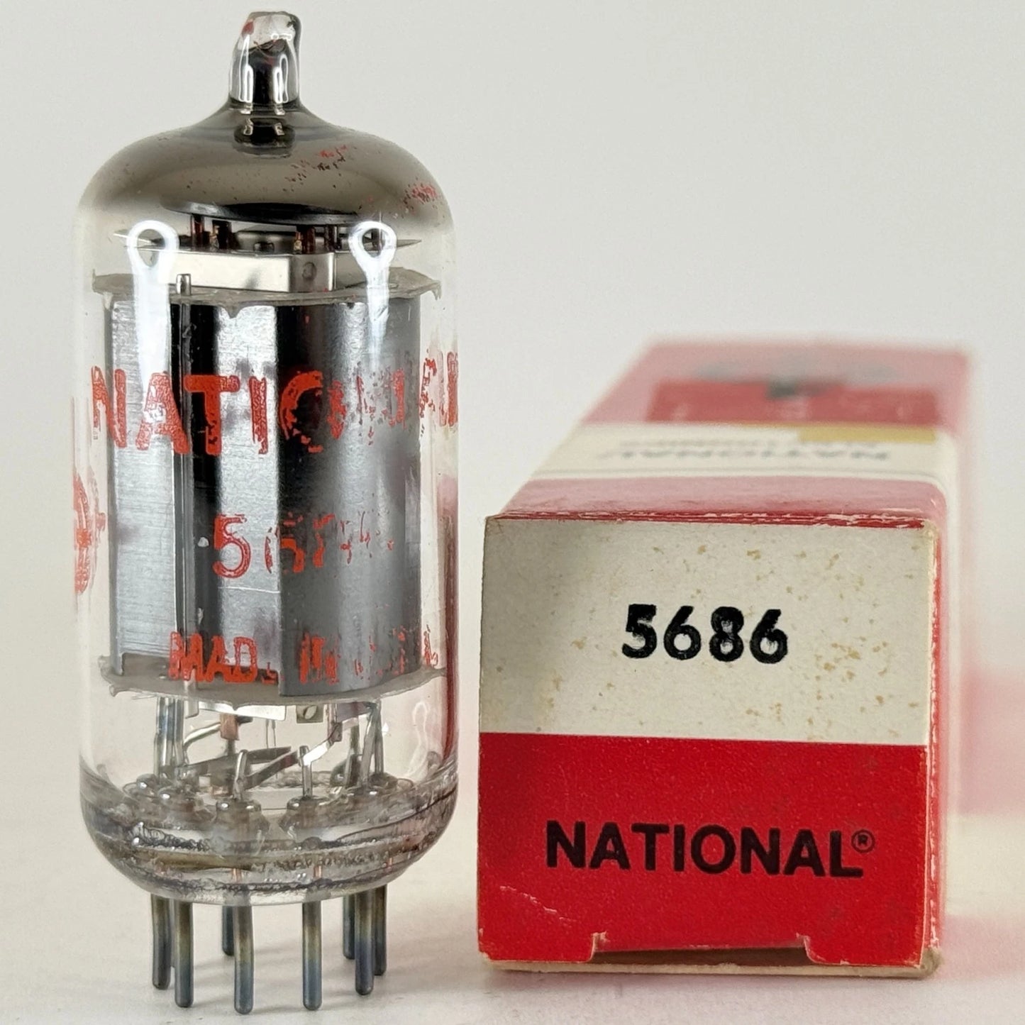 (1) Tested National Electronics 5686 Tube with Box Beam Power Vacuum Tube (b)
