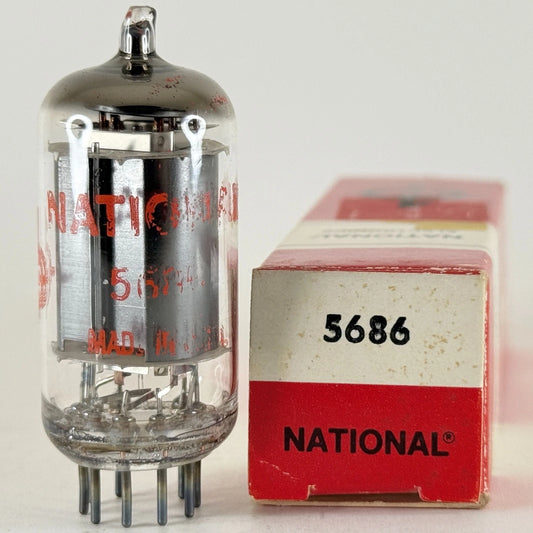 (1) Tested National Electronics 5686 Tube with Box Beam Power Vacuum Tube (b)
