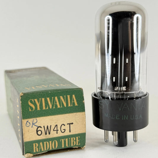 (1) Tested 1954 Sylvania 6W4GT Tube with Box Date Code AM 6W4 GT Rectifier Tube