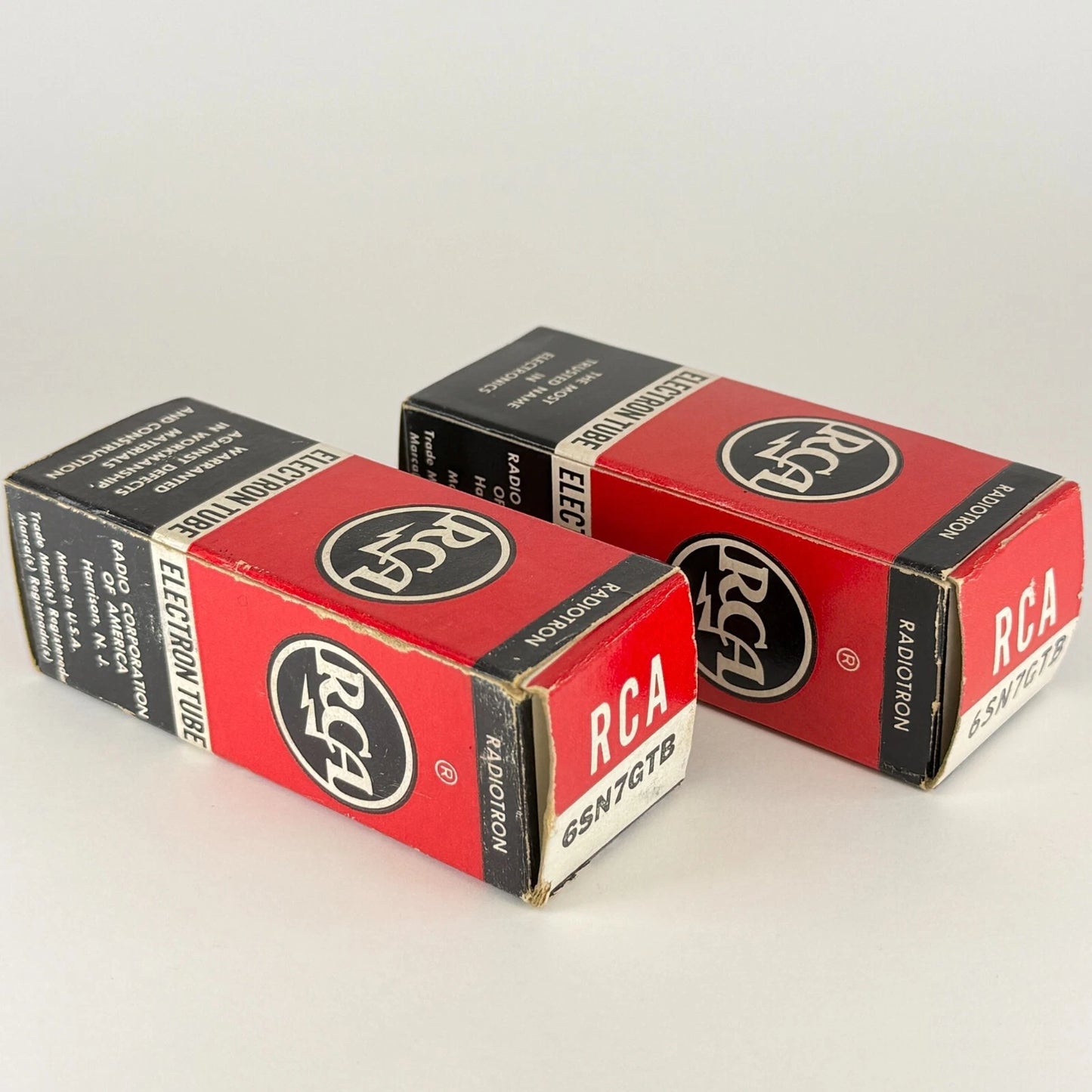 Tested Matched Pair RCA 6SN7GTB Tubes & Boxes Black Plates Codes LM 57-22 6SN7GT