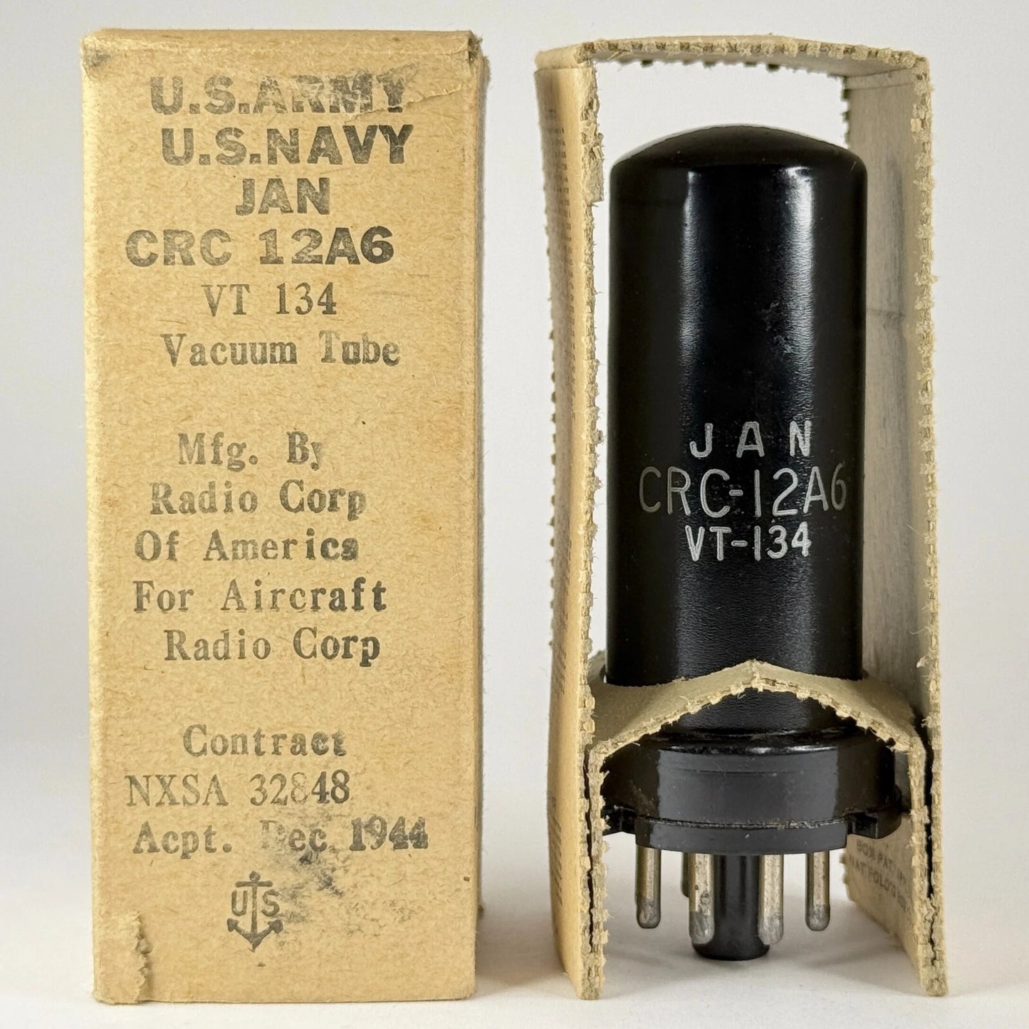 (1) Tested 1944 Mil Spec RCA JAN CRC 12A6 Tube Date Code H6E RCA VT 134 Tube (b)