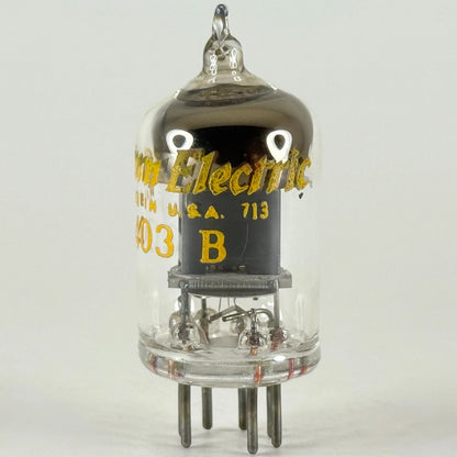 (1) Tested 1947 Western Electric 403B Tube Black Plates with Box Date Code 713