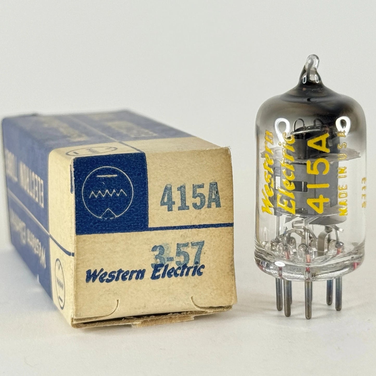 (1) Tested 1957 Western Electric 415A Tube with Box Black Plates Code 5713