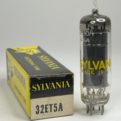 (1) Tested Sylvania 32ET5A Tube with Box Date Code BAU 32ET5 A Power Tube (c)