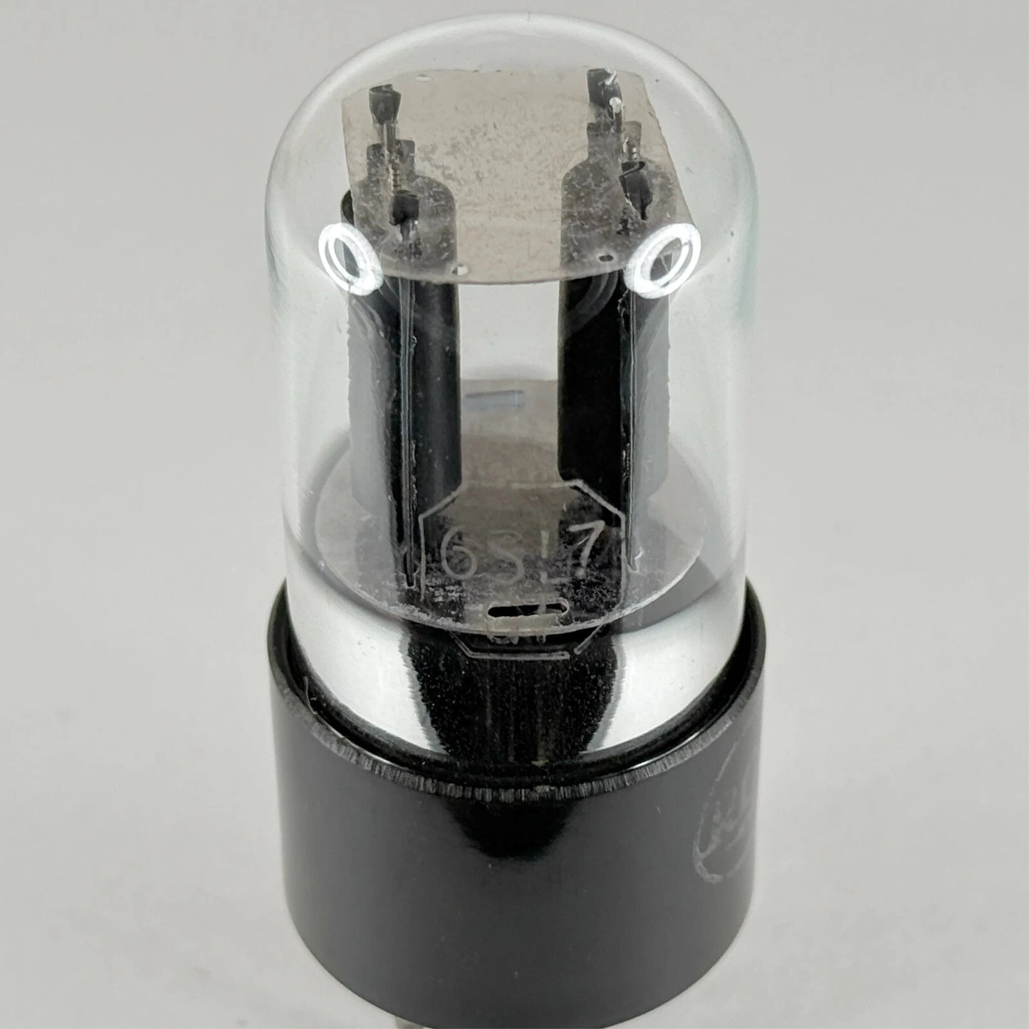 (1) Tested Balanced RCA 6SL7GT Tube Black Plates Meatball Logo Code H6E 6SL7 GT