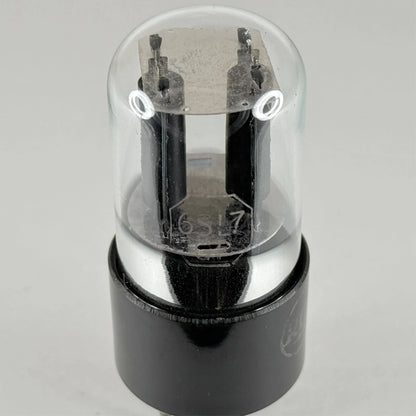 (1) Tested Balanced RCA 6SL7GT Tube Black Plates Meatball Logo Code H6E 6SL7 GT
