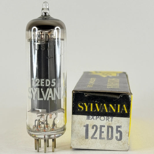 (1) Tested Very Strong Sylvania Export 12ED5 Tube with Box Date Code RAE (b)
