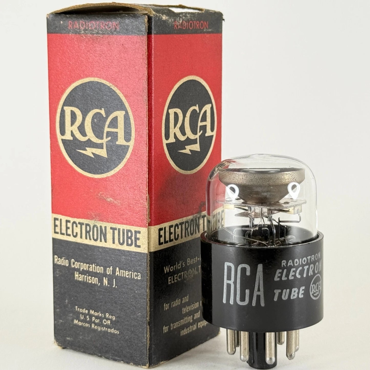 (1) NOS Tested RCA 6AF6G Eye Tube with Box Bright Green Magic Eye Code HY