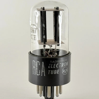 (1) Tested 1959 RCA 6SN7GTB Tube Code 59-17 Staggered Black Ladder Plates 6SN7GT