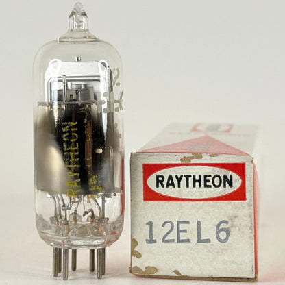 (1) Tested Raytheon 12EL6 Tube with Box Dual Diode High Mu Triode Tube (b)