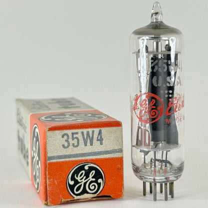 (1) Tested GE 35W4 Tube with Box Date Code 63-48 Red Letter Half Wave Rectifier