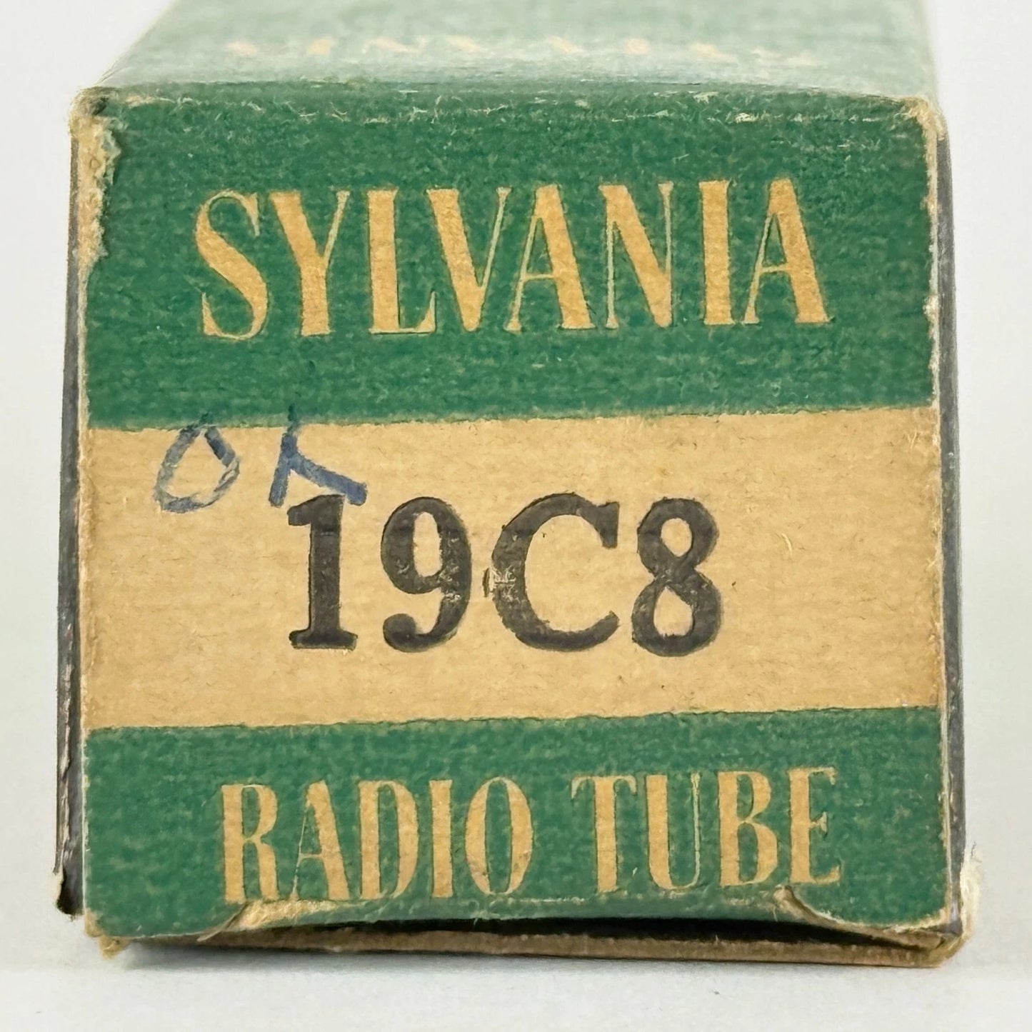 (1) Tested Sylvania 19C8 Tube with Box Date Code 2-52 Triple Diode Triode Tube