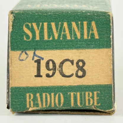 (1) Tested Sylvania 19C8 Tube with Box Date Code 2-52 Triple Diode Triode Tube