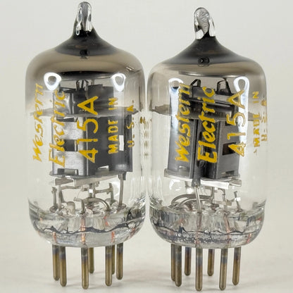 Tested Matched Pair 1973 Western Electric 415A Tubes O Ring Halo Codes 7339