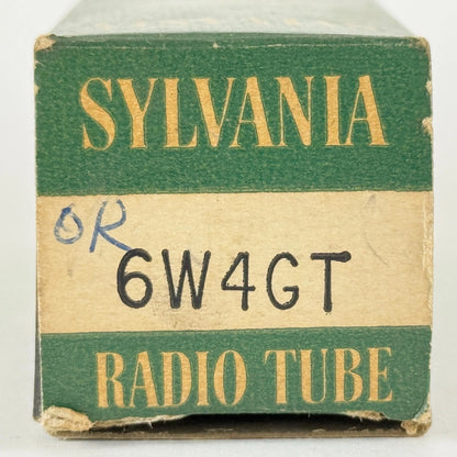 (1) Tested 1954 Sylvania 6W4GT Tube with Box Date Code AM 6W4 GT Rectifier Tube