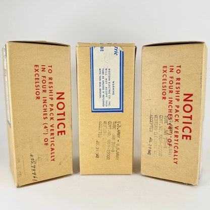 Lot of (3) 1943 Western Electric 726B Tubes and Boxes Tuned Oscillator Tubes