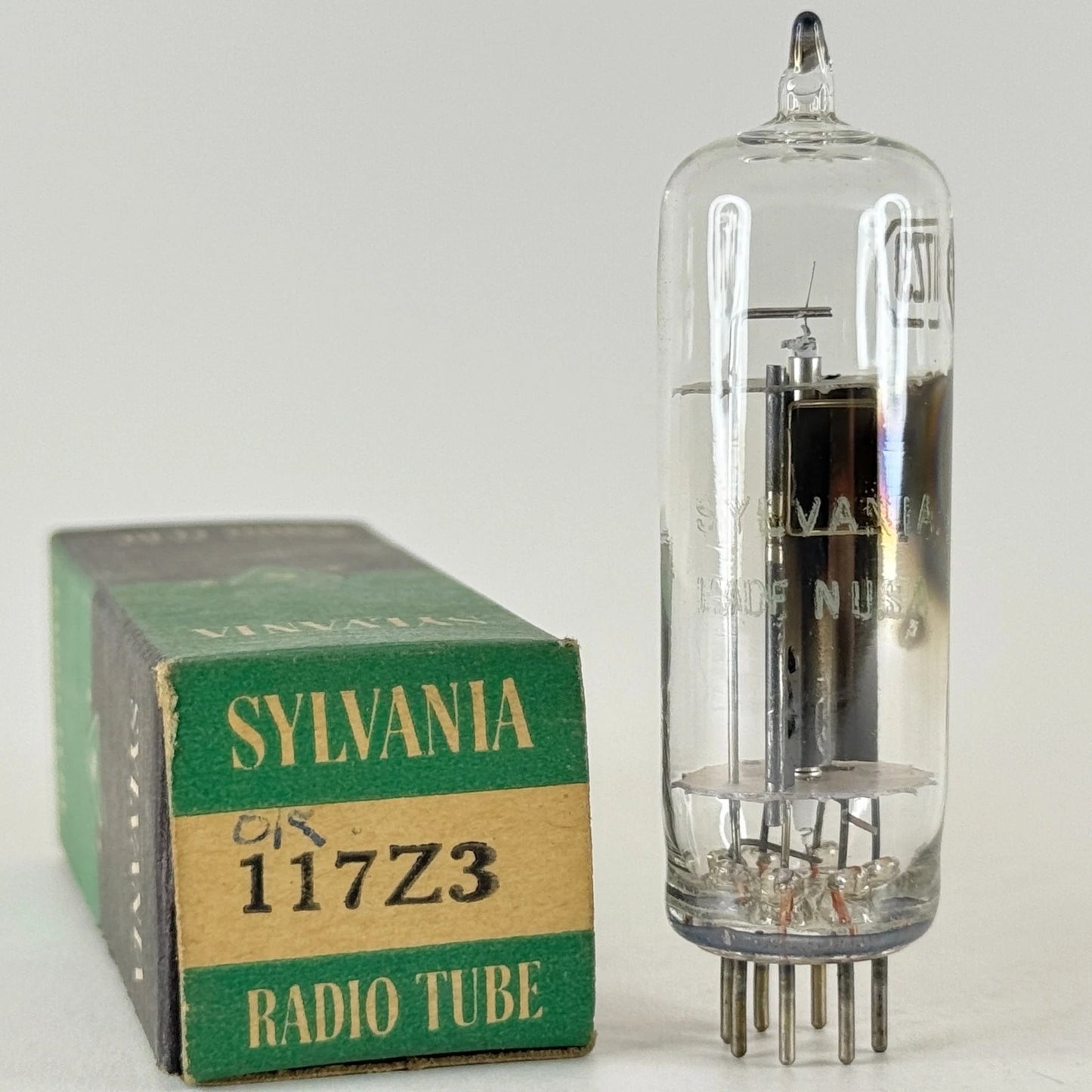 (1) Tested 1951 Sylvania 117Z3 Tube with Box Code 1-13 Half Wave Rectifier Tube