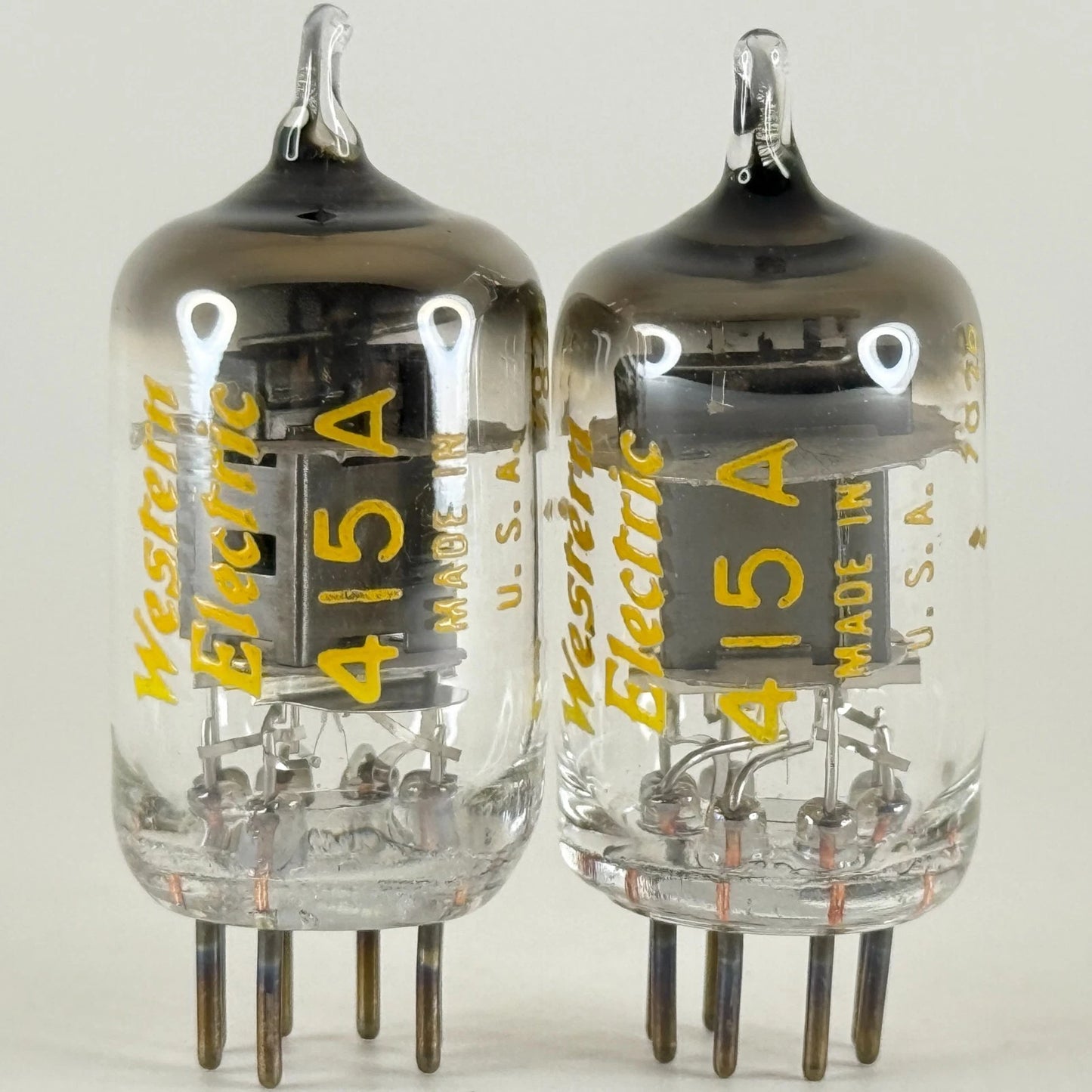 Tested Matched Pair 1970 Western Electric 415A Tubes Black Plates Codes 7026