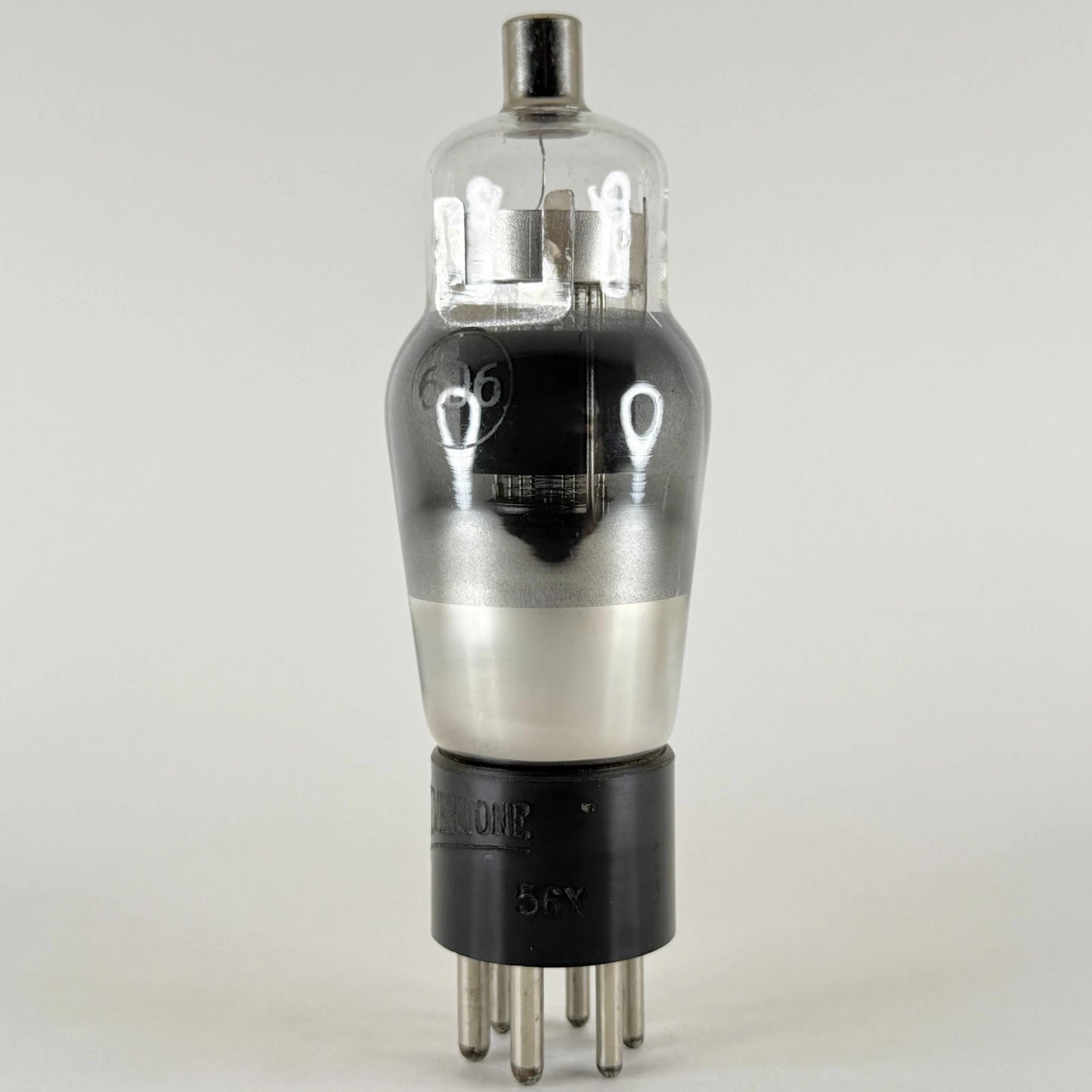 (1) Tested Silvertone 6D6 Tube Date Code 56X Engraved Base Pentode Tube
