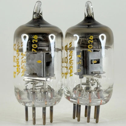 Tested Matched Pair 1970 Western Electric 415A Tubes Black Plates Codes 7026