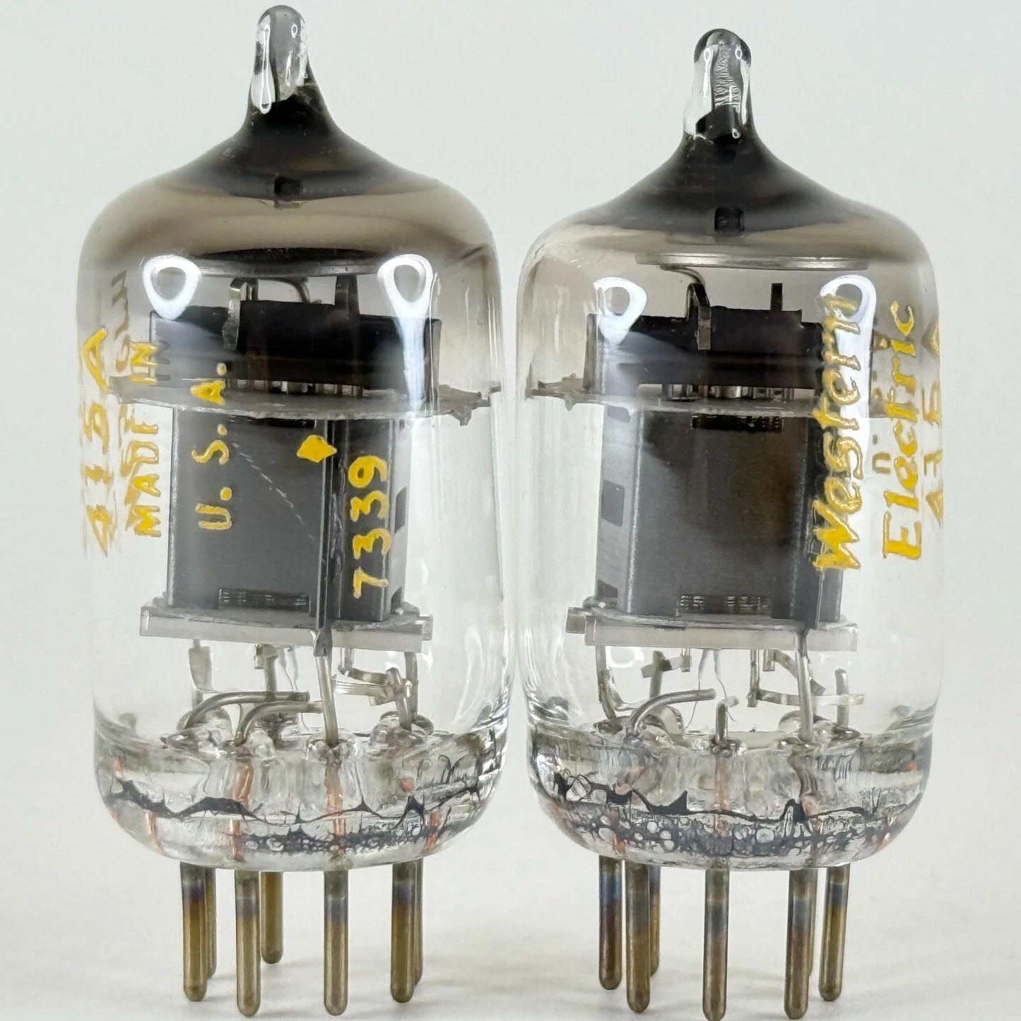 Tested Matched Pair 1973 Western Electric 415A Tubes O Ring Halo Codes 7339