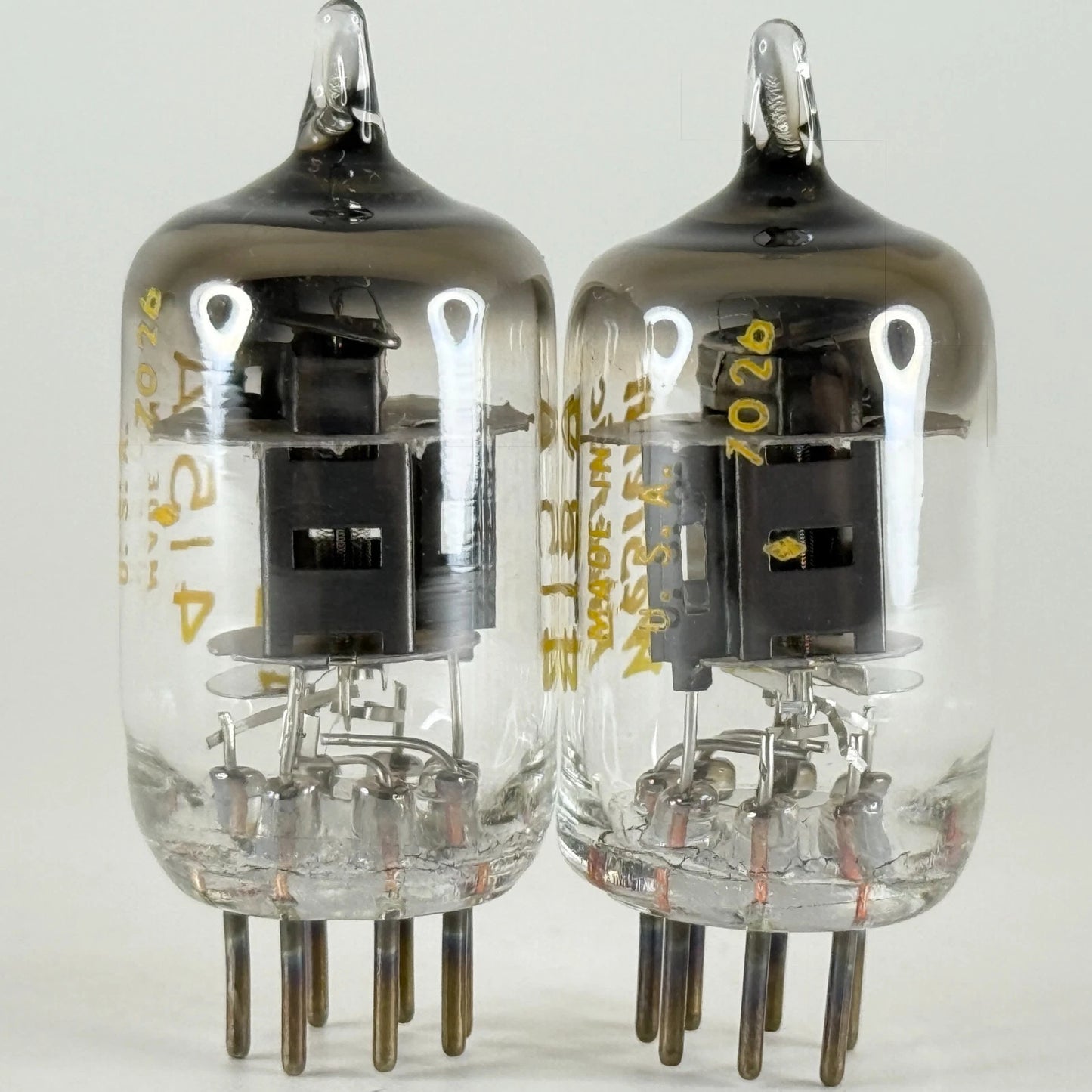 Tested Matched Pair 1970 Western Electric 415A Tubes Black Plates Codes 7026
