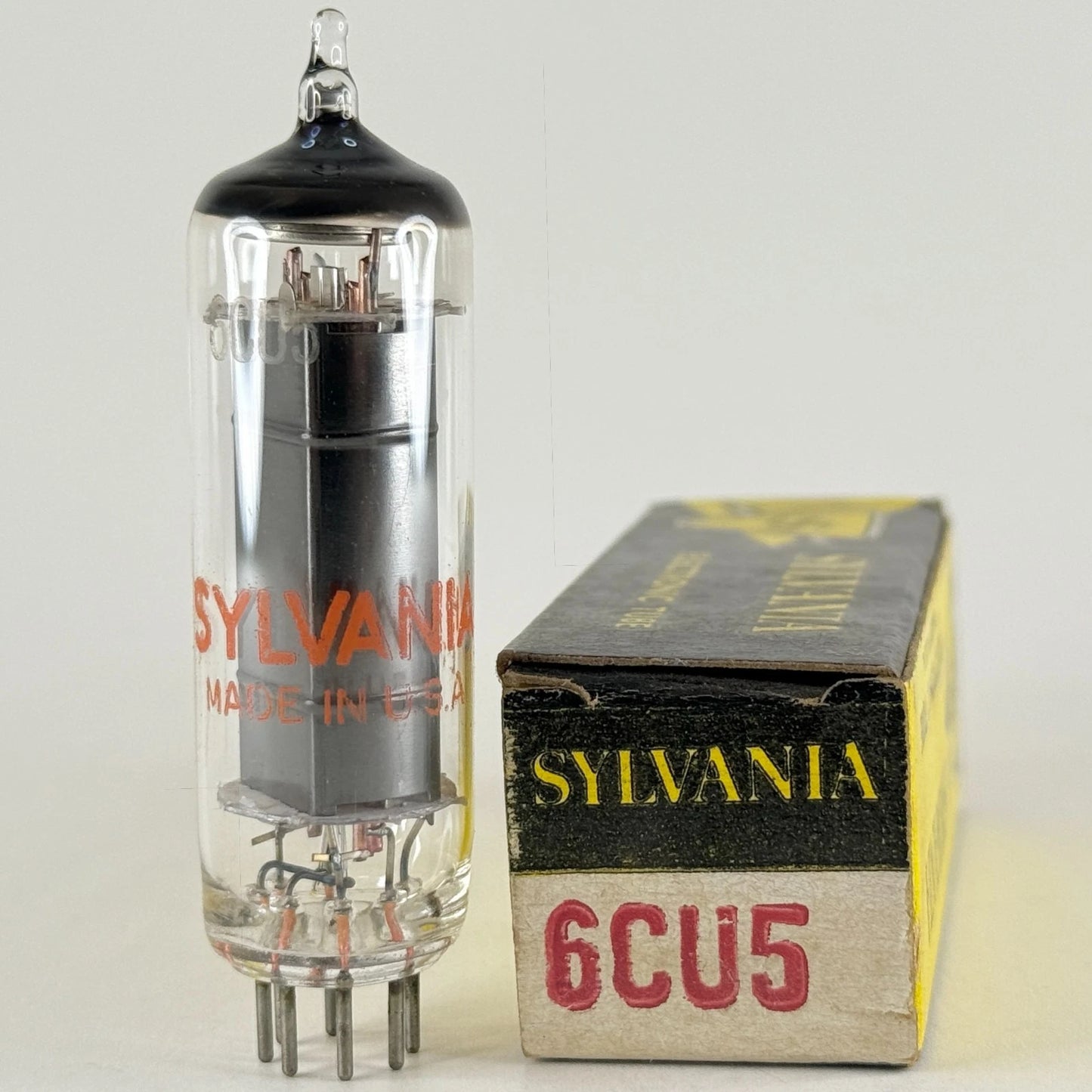 (1) Tested Sylvania 6CU5 with Box Date Code HG EDF Black Plate Power Pentode