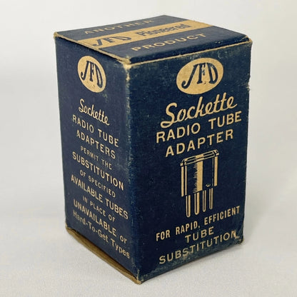 Vintage JFD Sockette 4A Radio Tube Socket Adapter For 1C5GT Tube to 3C5GT Tube