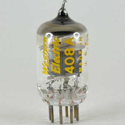 (1) Tested 1972 Western Electric 408A Tube Black Plates O Halo Getter Code 7226