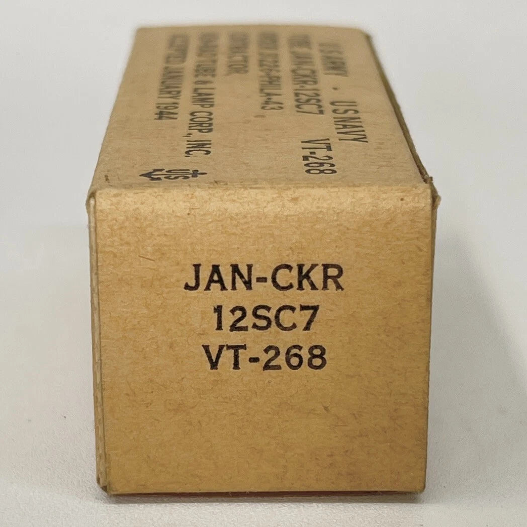 (1) Tested Balanced 1944 WW2 Ken-Rad JAN CKR 12SC7 Tube VT-268 & US Military Box