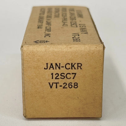 (1) Tested Balanced 1944 WW2 Ken-Rad JAN CKR 12SC7 Tube VT-268 & US Military Box