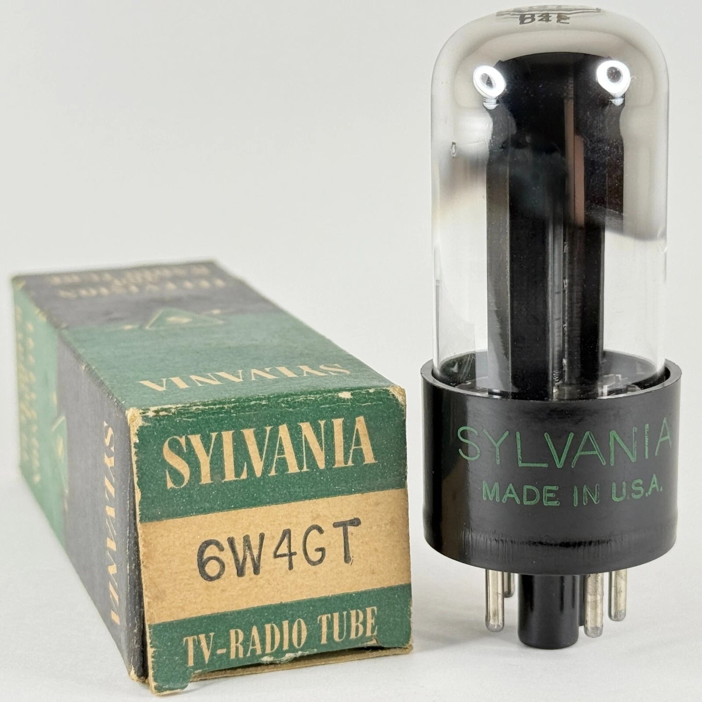 (1) Tested 1954 Sylvania 6W4GT Tube with Box Date Code AL 6W4 GT Rectifier Tube