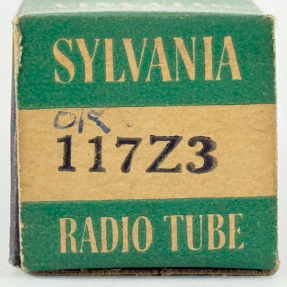 (1) Tested 1951 Sylvania 117Z3 Tube with Box Code 1-13 Half Wave Rectifier Tube
