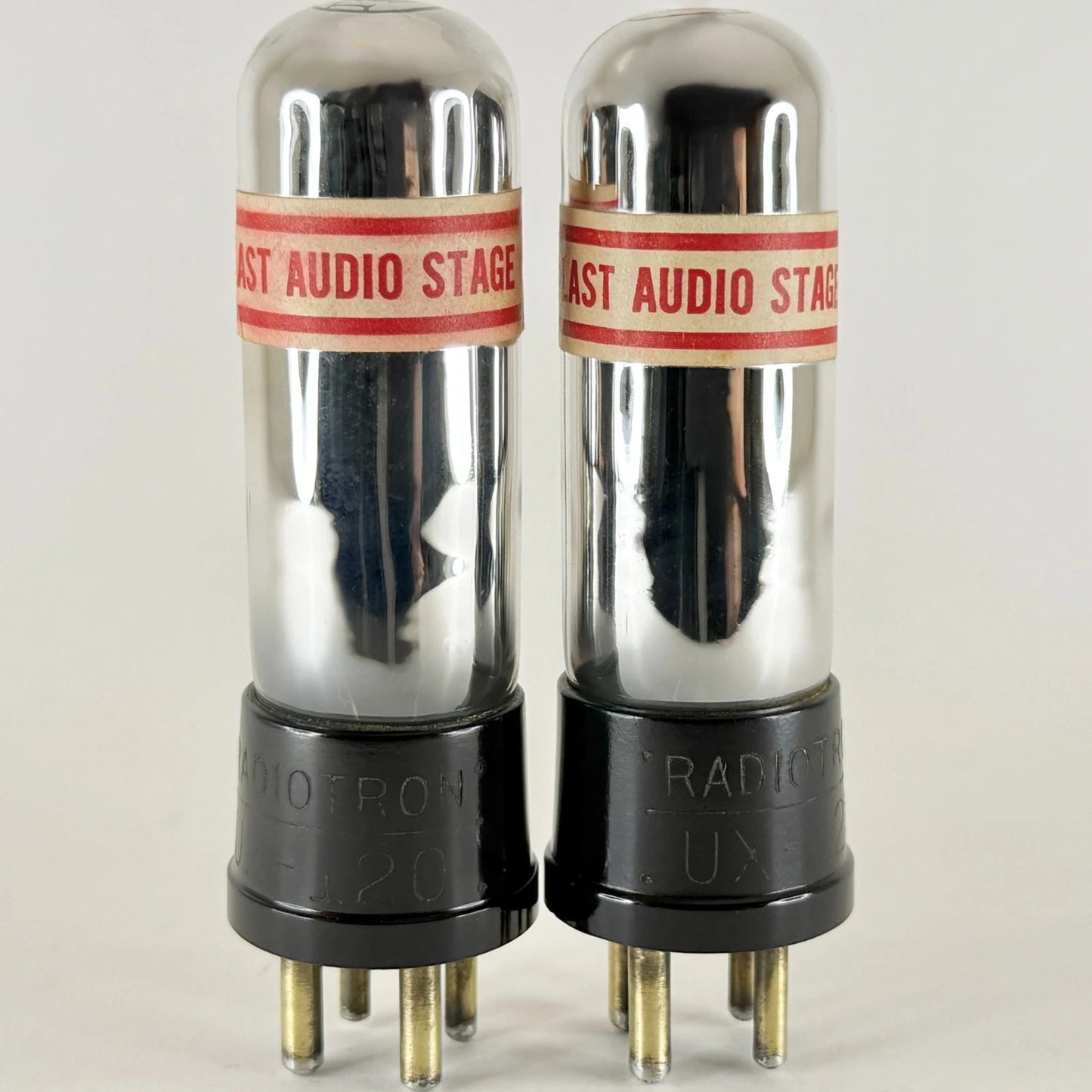 Tested Matched Balanced Pair RCA Radiotron UX-120 Tubes Type 20 UX 120 Tubes (a)