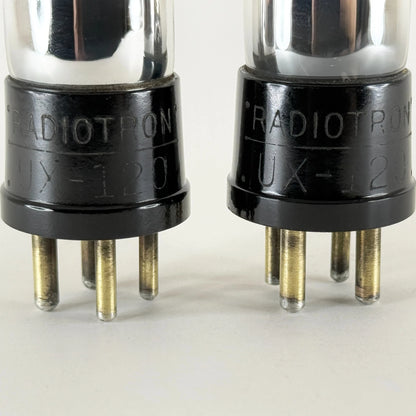 Tested Matched Balanced Pair RCA Radiotron UX-120 Tubes Type 20 UX 120 Tubes (a)