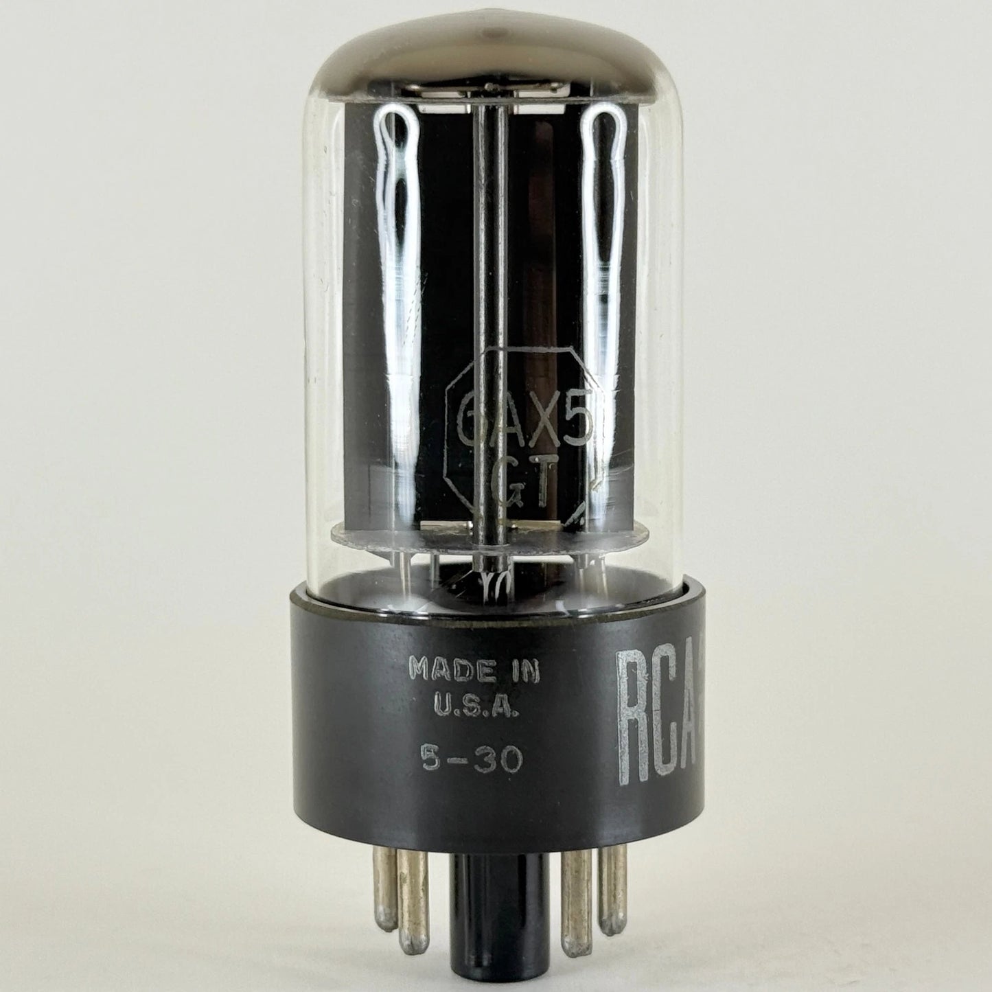 (1) Tested RCA 6AX5GT Tube Date Code 5-30 RCA 6AX5 GT Full Wave Rectifier Tube