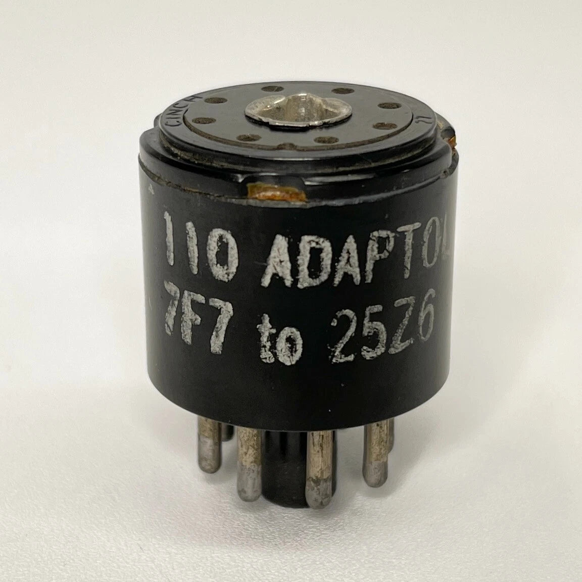 Vintage Adaptol No. 110 Tube Socket Adapter To Convert 7F7 Tube to 25Z6 Tube