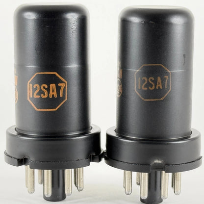 Tested Very Strong Matched Pair RCA 12SA7 Tube Date Codes AP & ML Converters