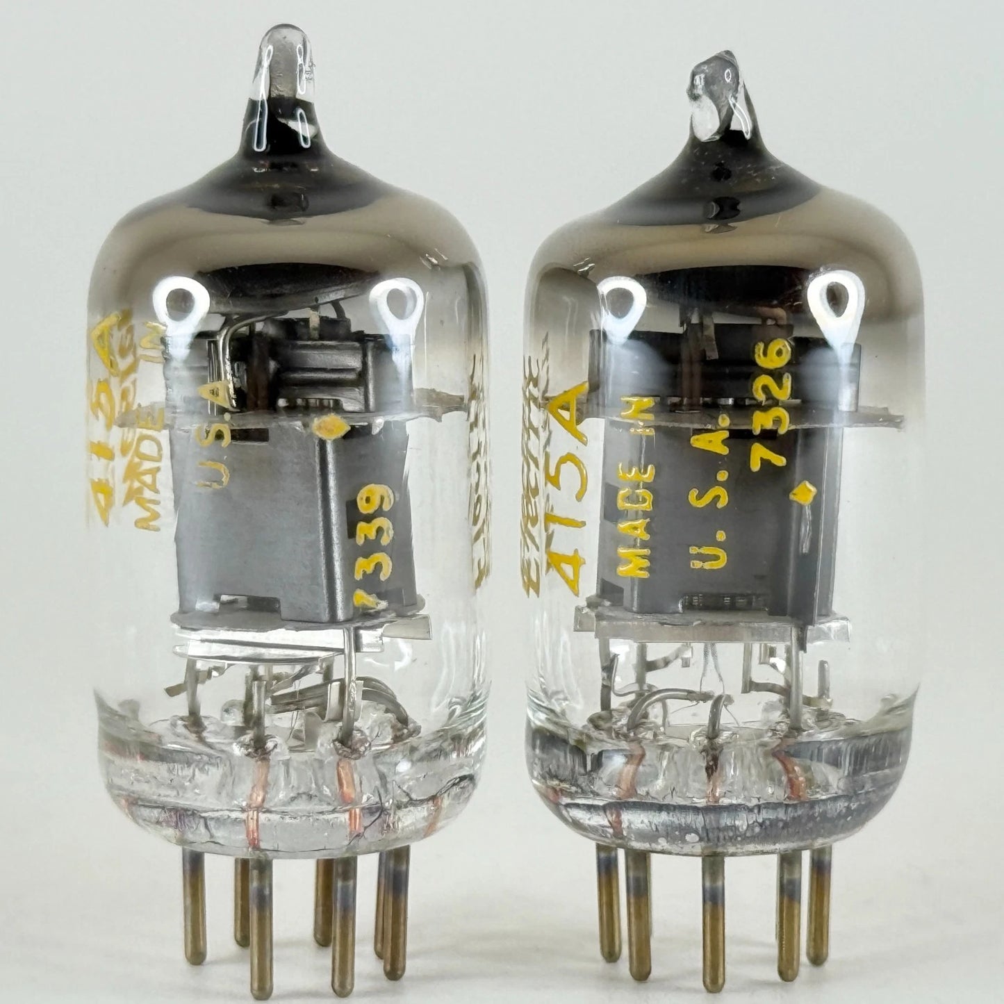 Tested Matched Balanced Pair 1973 Western Electric 415A Tubes Codes 7326 & 7339